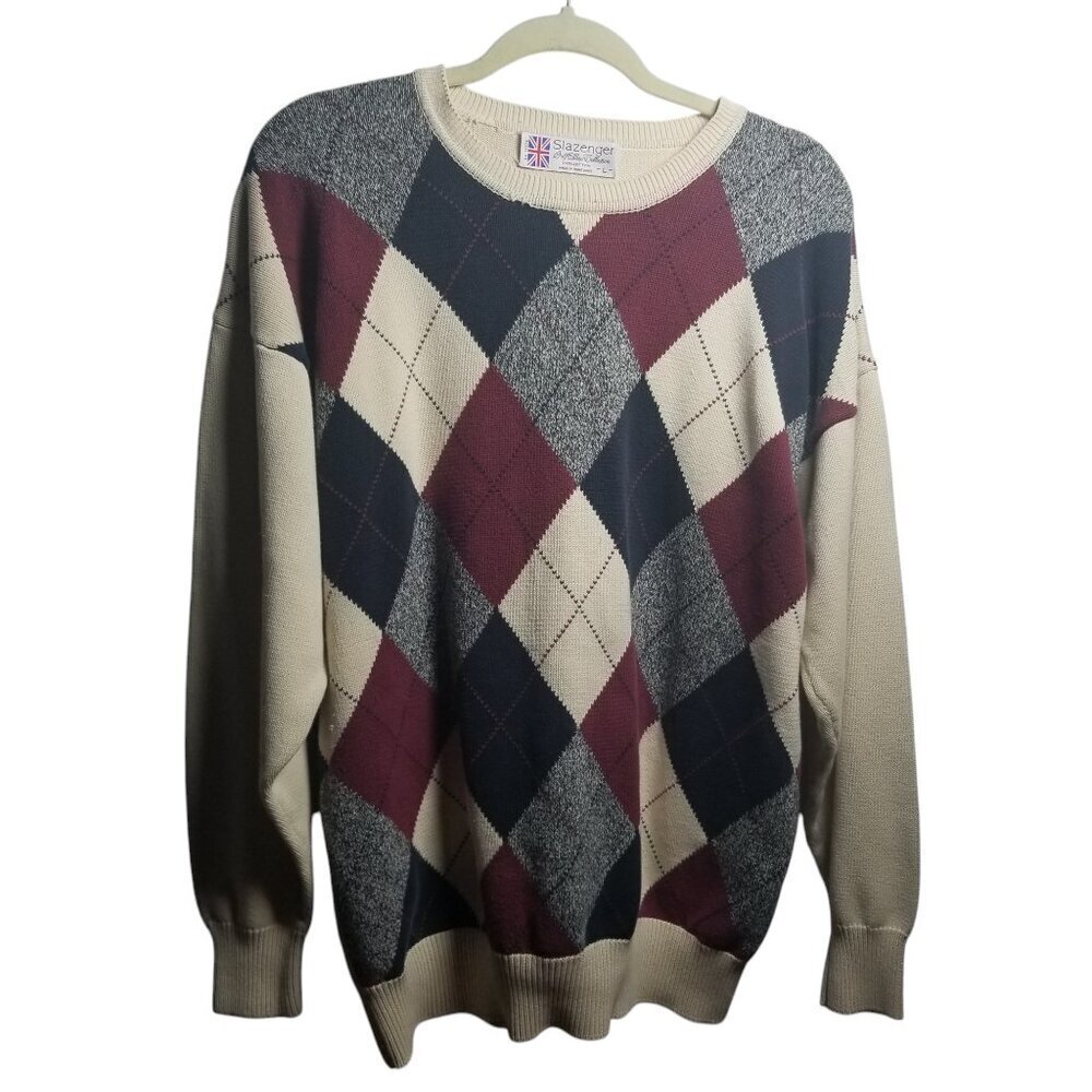 Slazenger Golf Shop Collection Men's Cotton Preppy Academia Sweater Sz L